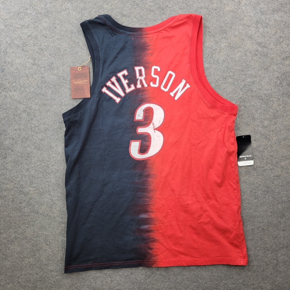 Philadelphia 76ers Jersey Men Large Allen Iverson Tie Dye Tank Top HWC Cotton - Picture 6 of 9